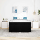 vidaXL Ágykeret Fekete 160 x 200 cm szövet