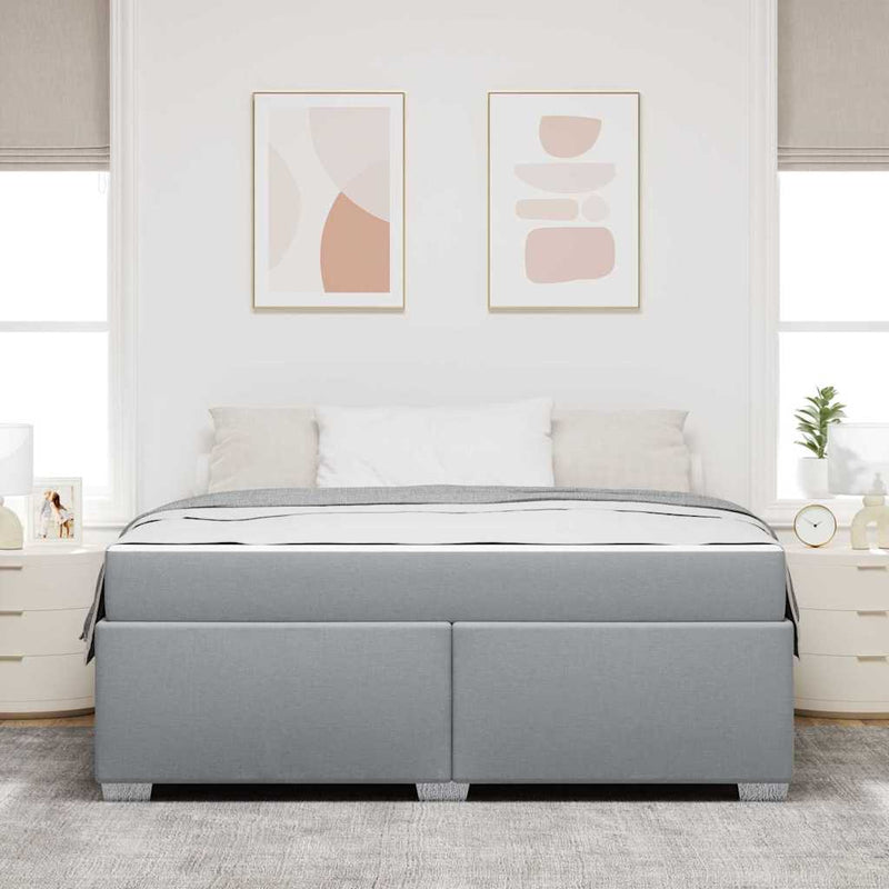 vidaXL Ágykeret Világosszürke 180 x 200 cm szövet