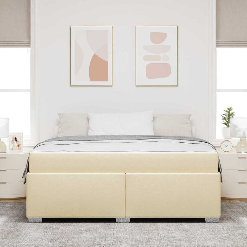 vidaXL Ágykeret Krém 180 x 200 cm szövet