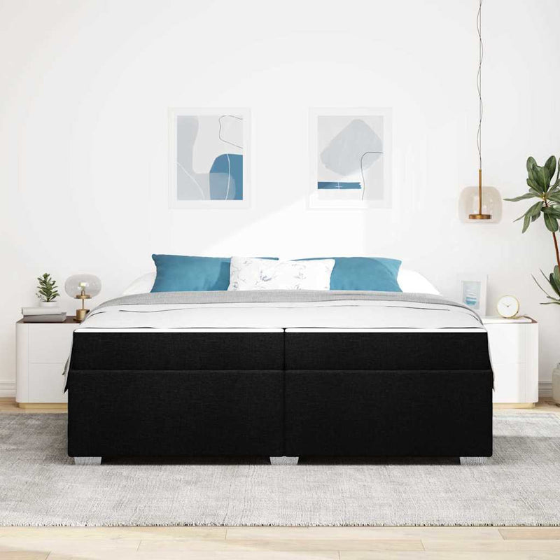 vidaXL Ágykeret Fekete 200 x 200 cm szövet