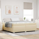 vidaXL Ágykeret Krém 200 x 200 cm szövet