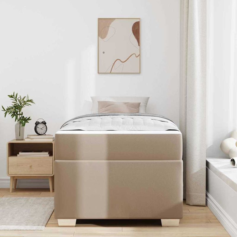 vidaXL Ágykeret Cappuccino 90 x 200 cm Műbőr