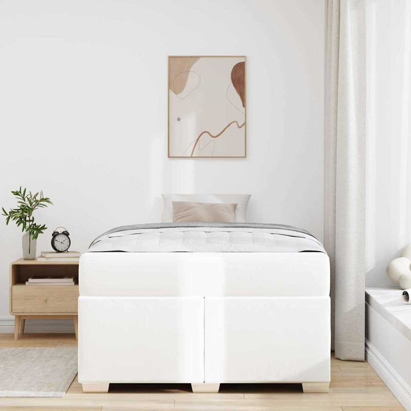 vidaXL Ágykeret Fehér 120 x 190 cm Műbőr
