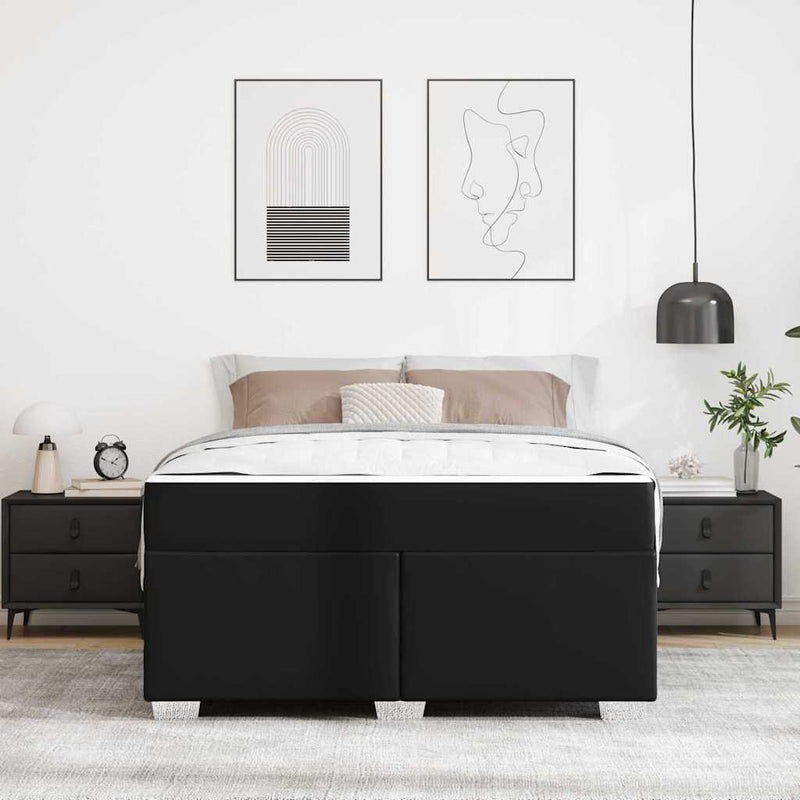 vidaXL Ágykeret Fekete 140 x 200 cm Műbőr