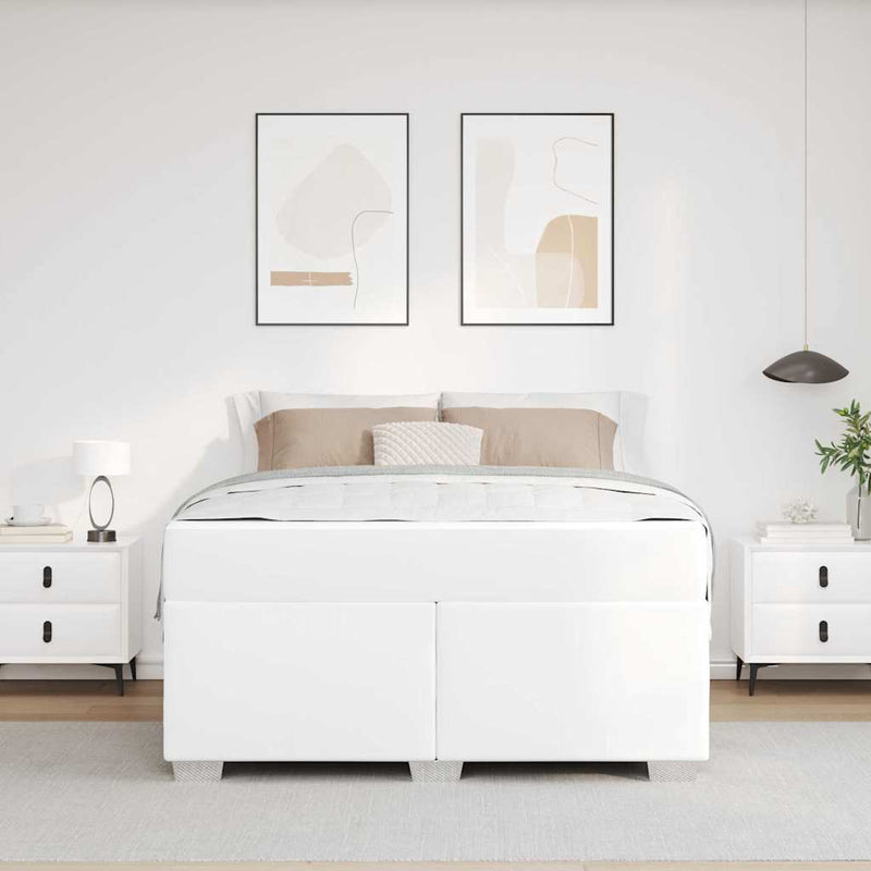 vidaXL Ágykeret Fehér 140 x 200 cm Műbőr