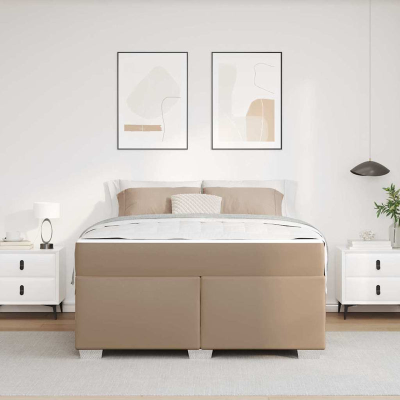 vidaXL Ágykeret Cappuccino 140 x 200 cm Műbőr