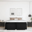 vidaXL Ágykeret matracmal Fekete 180 x 200 cm szövet