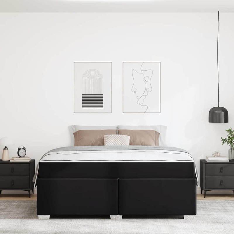 vidaXL Ágykeret Fekete 180 x 200 cm Műbőr