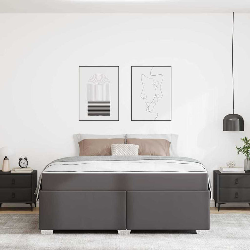 vidaXL Ágykeret Szürke 180 x 200 cm Műbőr