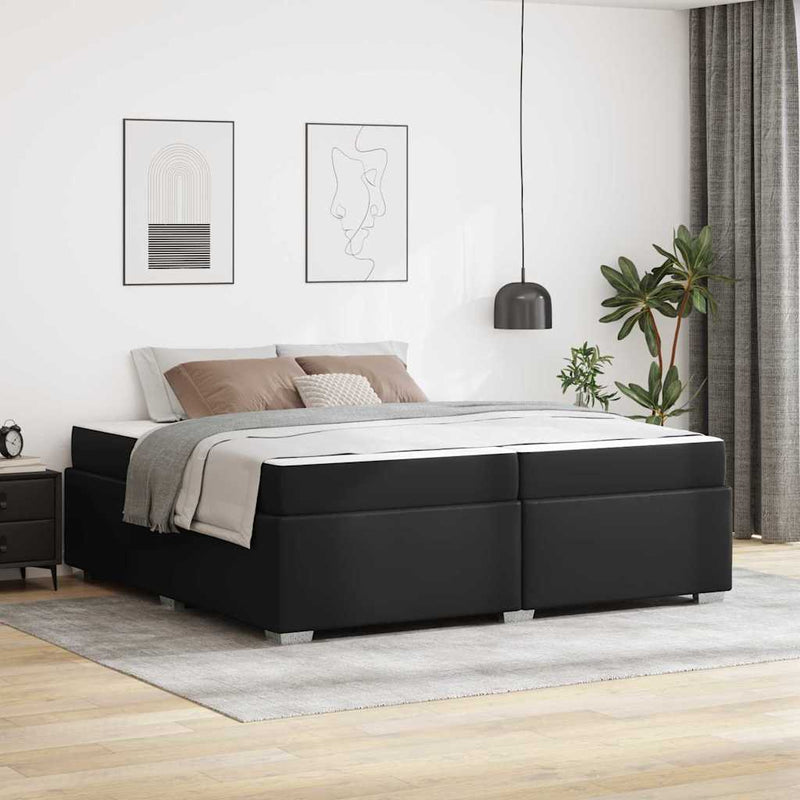 vidaXL Ágykeret Fekete 200 x 200 cm Műbőr