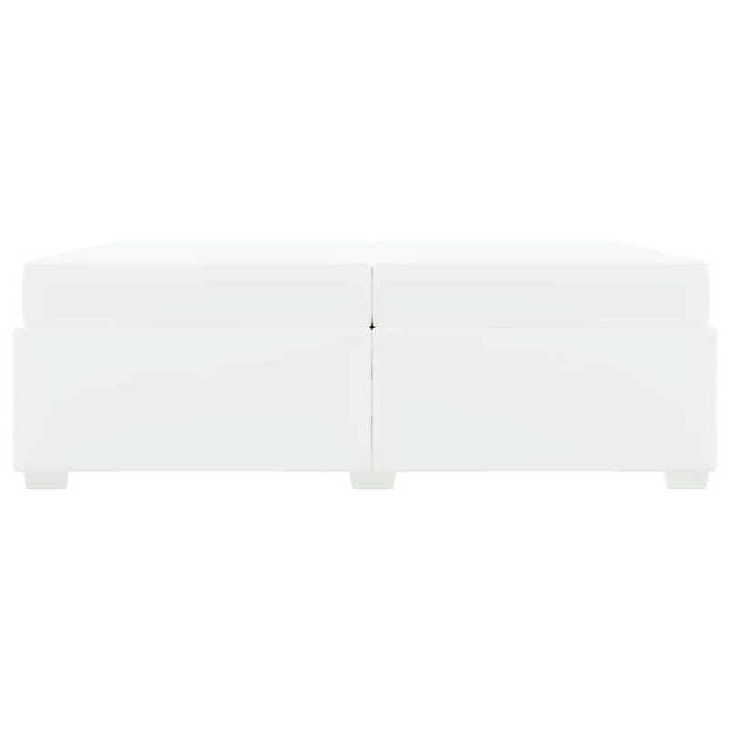 vidaXL Ágykeret Fehér 200 x 200 cm Műbőr