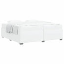 vidaXL Ágykeret Fehér 200 x 200 cm Műbőr