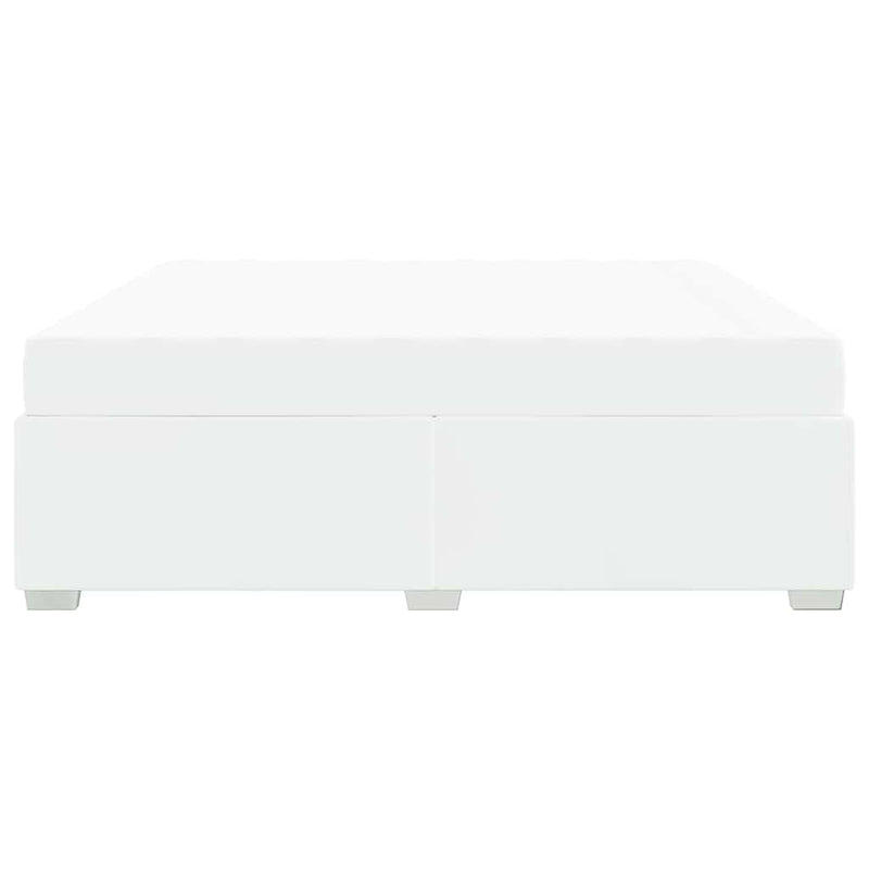 vidaXL Ágykeret Fehér 200 x 200 cm Műbőr