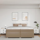 vidaXL Ágykeret matracmal Cappuccino 200 x 200 cm szövet