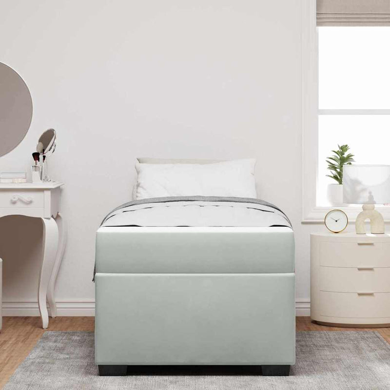 vidaXL Ágykeret matraccal matracmal Világosszürke 90 x 200 cm Bársony