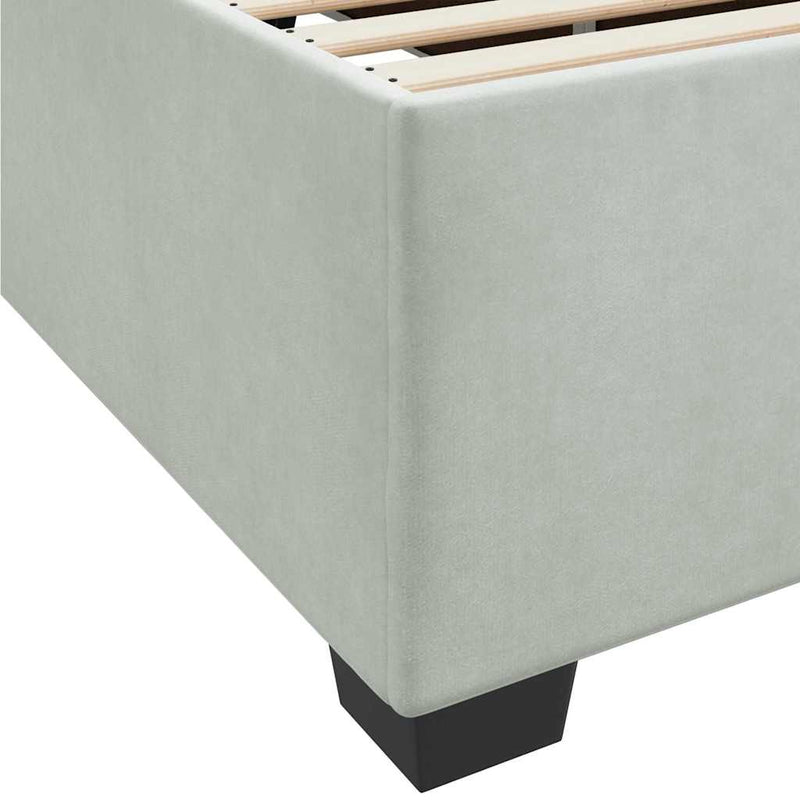 vidaXL Ágykeret matraccal matracmal Világosszürke 160 x 200 cm Bársony