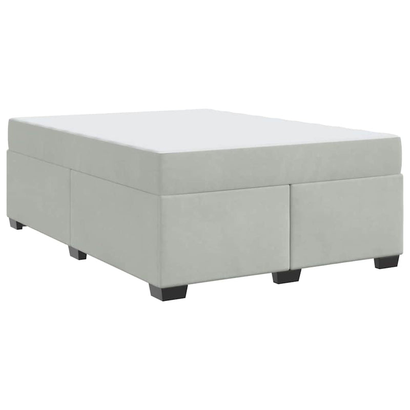 vidaXL Ágykeret matraccal matracmal Világosszürke 160 x 200 cm Bársony