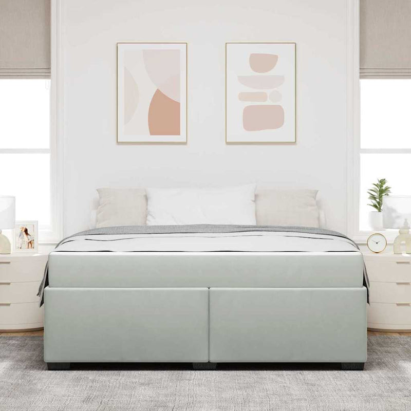 vidaXL Ágykeret matraccal matracmal Világosszürke 180 x 200 cm Bársony
