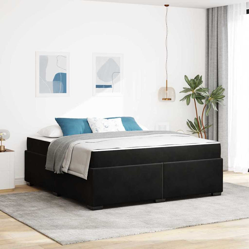 vidaXL Ágykeret matracmal Fekete 180 x 200 cm Bársony