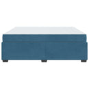 vidaXL Ágykeret matraccal matracmal Sötétkék 180 x 200 cm Bársony