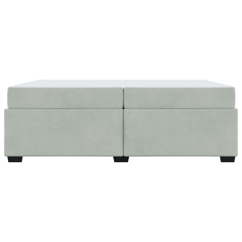 vidaXL Ágykeret matracmal Világosszürke 200 x 200 cm Bársony