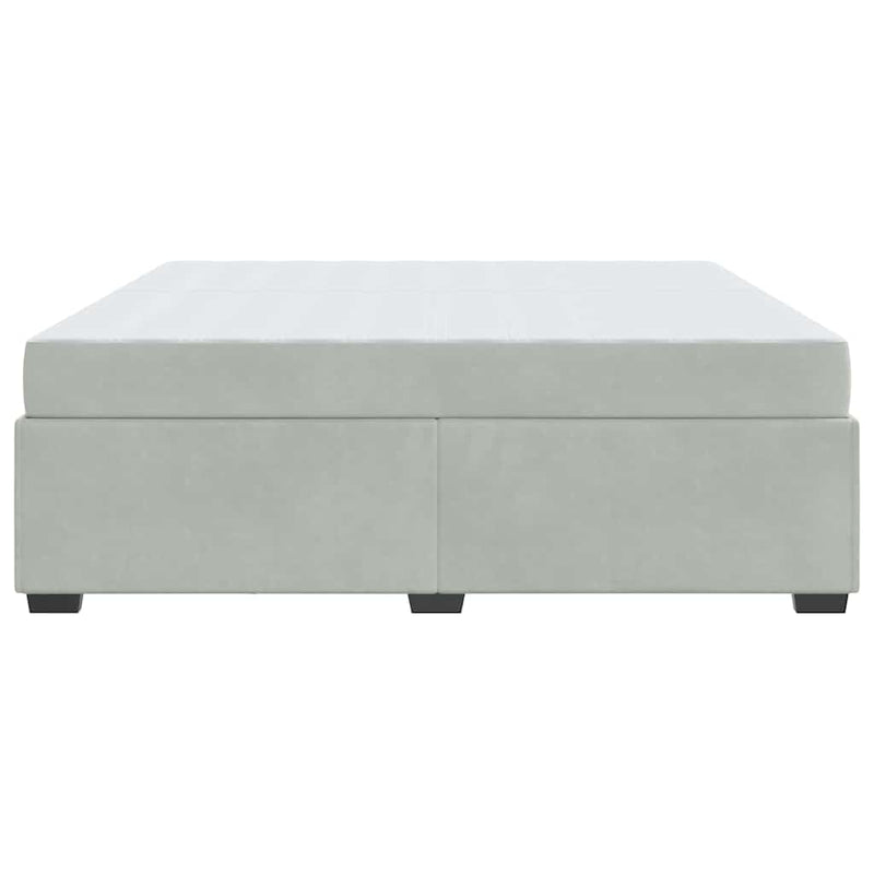 vidaXL Ágykeret matracmal Világosszürke 200 x 200 cm Bársony