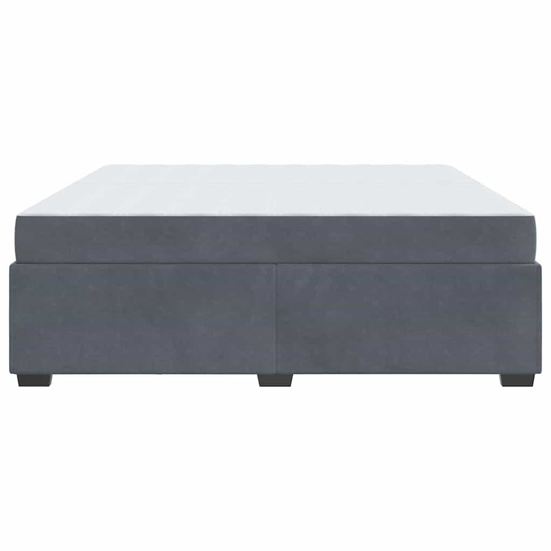vidaXL Ágykeret matracmal Sötétszürke 200 x 200 cm Bársony
