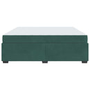 vidaXL Ágykeret matraccal matracmal Sötétzöld 200 x 200 cm Bársony