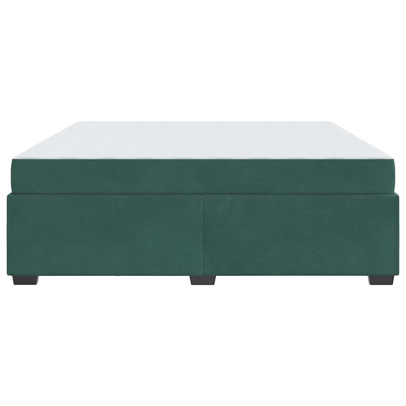 vidaXL Ágykeret matraccal matracmal Sötétzöld 200 x 200 cm Bársony