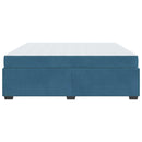 vidaXL Ágykeret matracmal Sötétkék 200 x 200 cm Bársony