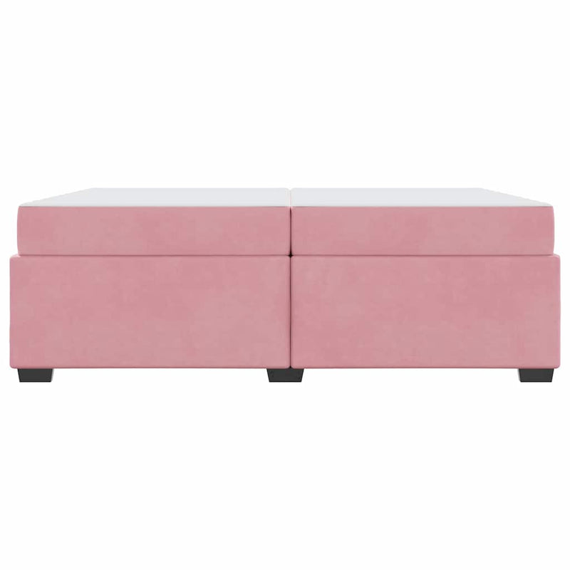 vidaXL Ágykeret matracmal Rózsaszín 200 x 200 cm Bársony