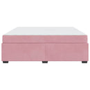 vidaXL Ágykeret matracmal Rózsaszín 200 x 200 cm Bársony