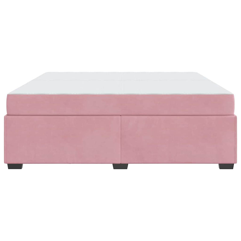 vidaXL Ágykeret matracmal Rózsaszín 200 x 200 cm Bársony