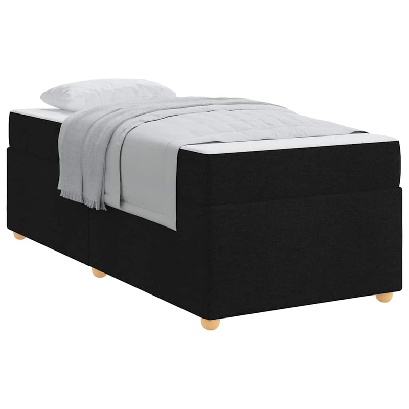 vidaXL Ágykeret matracmal Fekete 80 x 200 cm szövet