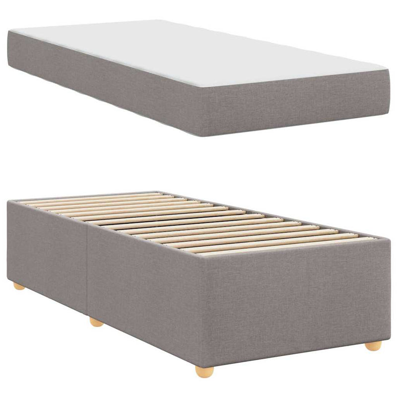 vidaXL Ágykeret matracmal Tópszínű 90 x 200 cm szövet