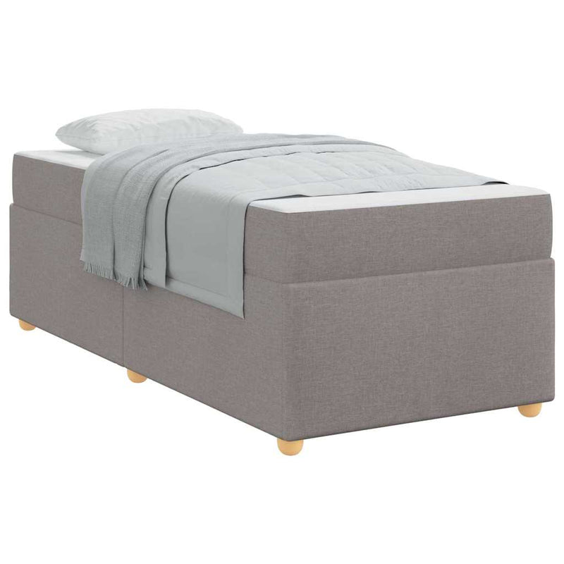 vidaXL Ágykeret matracmal Tópszínű 90 x 200 cm szövet