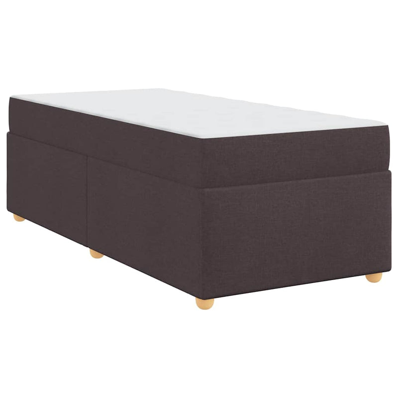 vidaXL Ágykeret matracmal sötétbarna 100 x 200 cm szövet