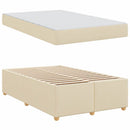 vidaXL Ágykeret matracmal Krém 120 x 200 cm szövet