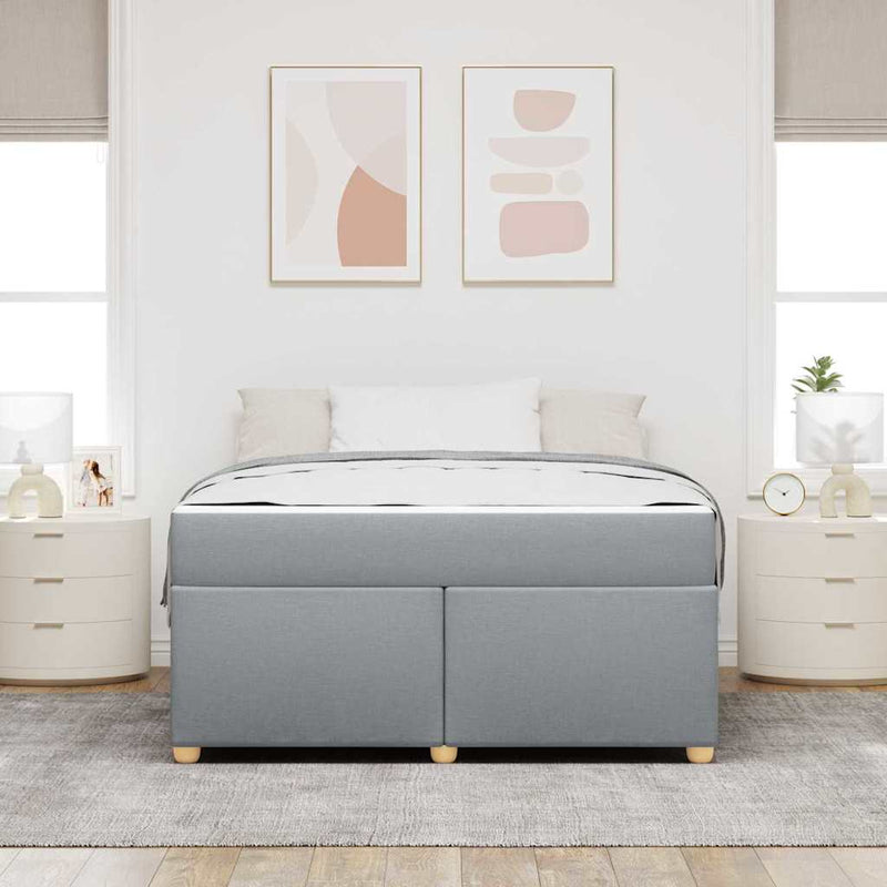 vidaXL Ágykeret matracmal Világosszürke 140 x 200 cm szövet