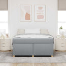 vidaXL Ágykeret matracmal Világosszürke 160 x 200 cm szövet