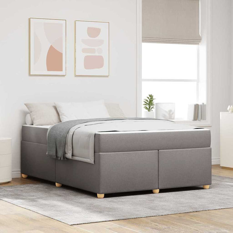 vidaXL Ágykeret matracmal Tópszínű 160 x 200 cm szövet