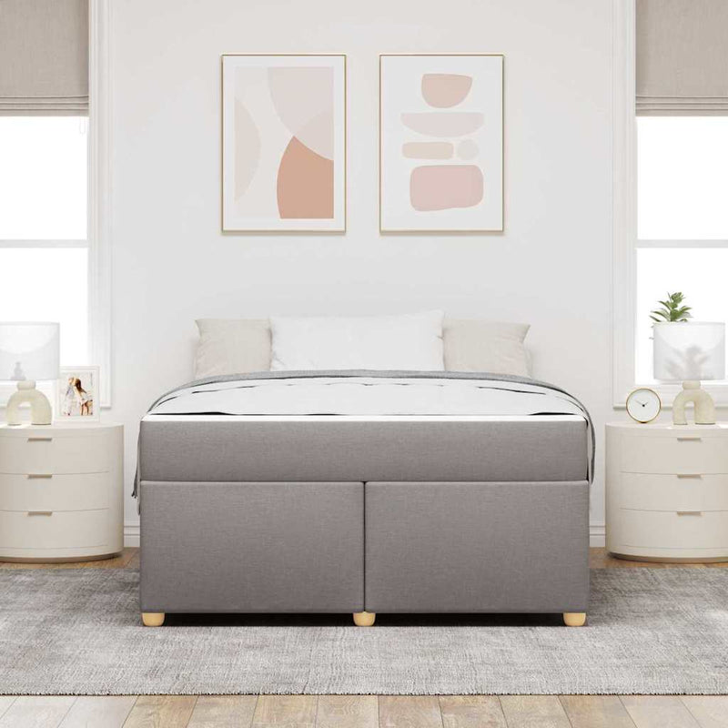 vidaXL Ágykeret matracmal Tópszínű 160 x 200 cm szövet