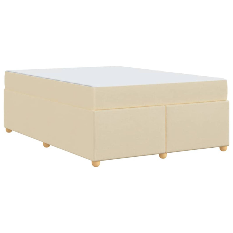 vidaXL Ágykeret matracmal Krém 160 x 200 cm szövet