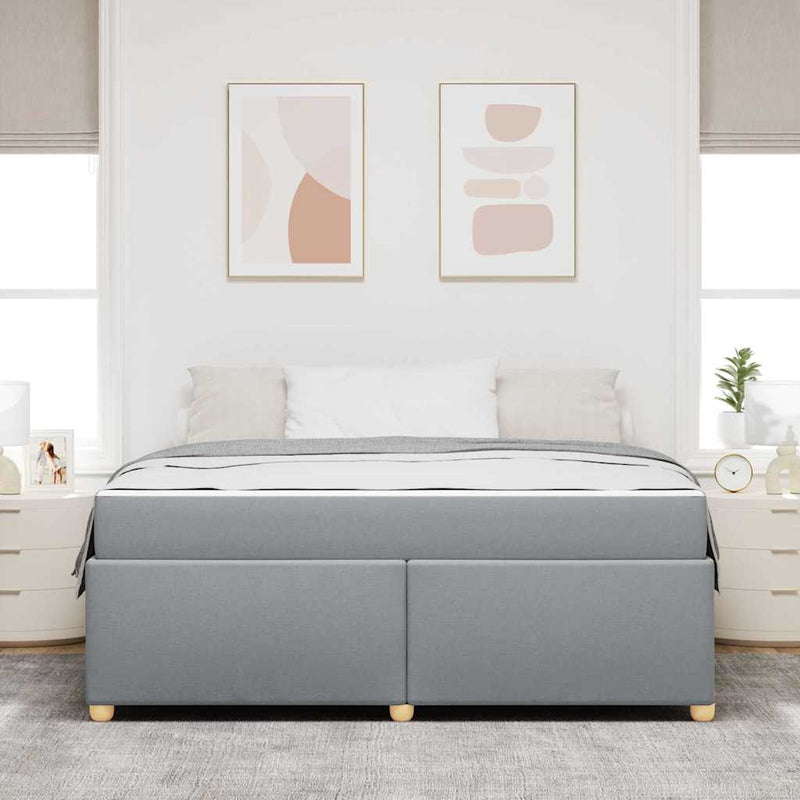 vidaXL Ágykeret matracmal Világosszürke 180 x 200 cm szövet
