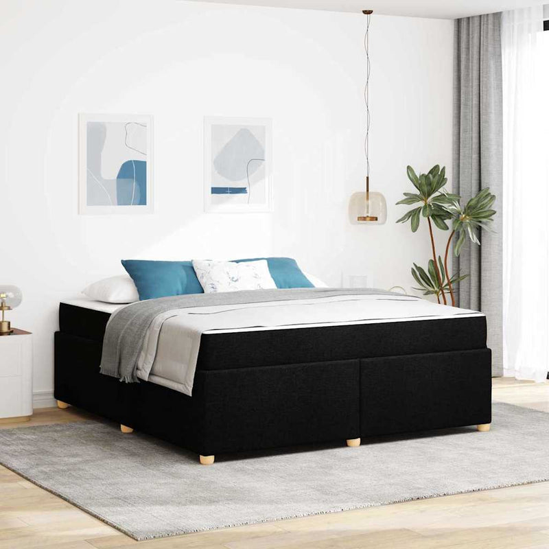 vidaXL Ágykeret matracmal Fekete 180 x 200 cm szövet