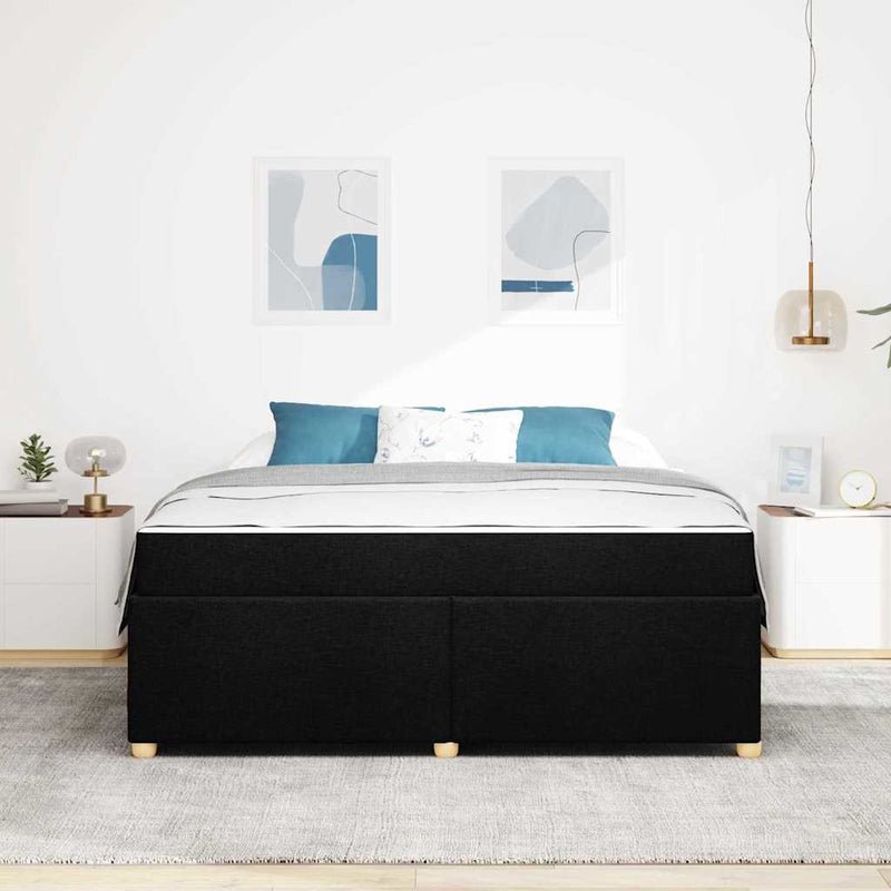vidaXL Ágykeret matracmal Fekete 180 x 200 cm szövet