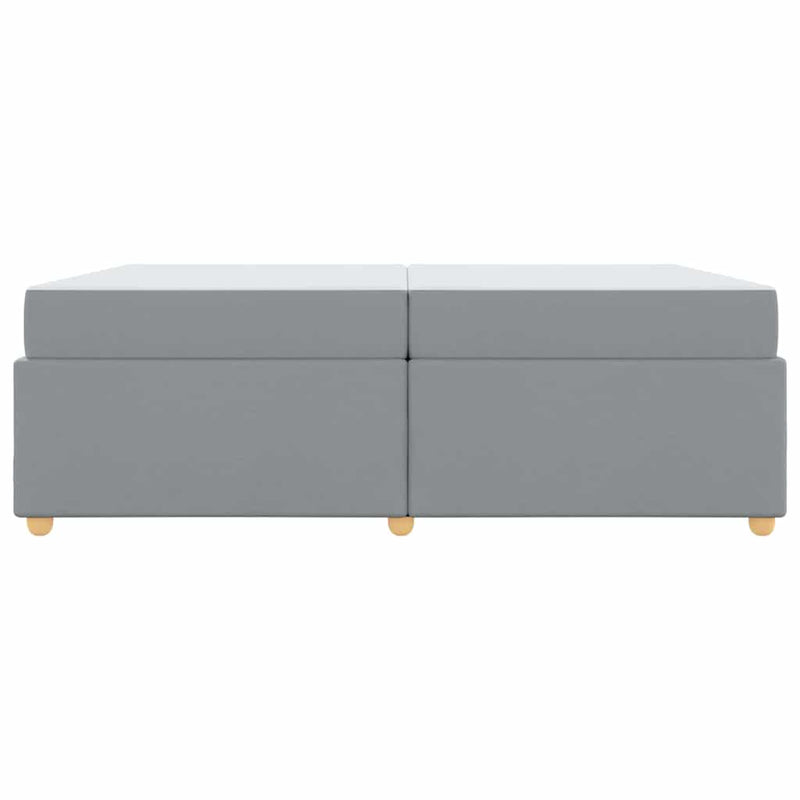 vidaXL Ágykeret matracmal Világosszürke 200 x 200 cm szövet