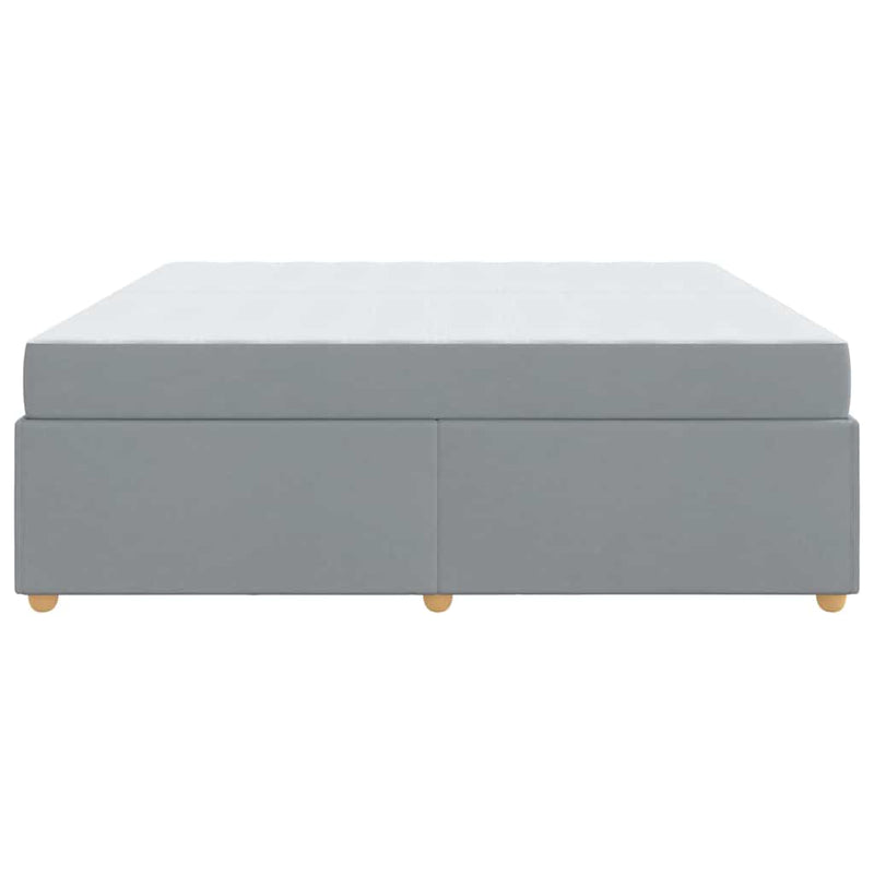 vidaXL Ágykeret matracmal Világosszürke 200 x 200 cm szövet