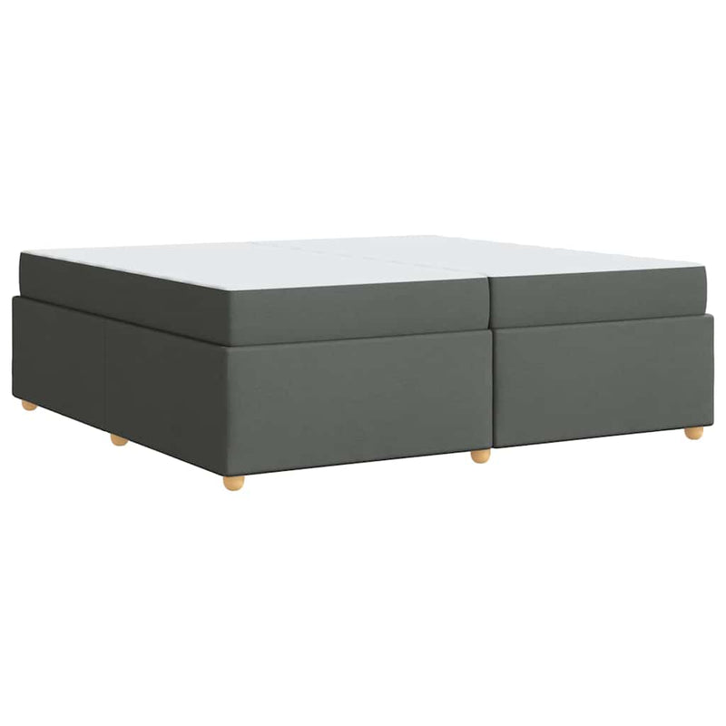 vidaXL Ágykeret matracmal Sötétszürke 200 x 200 cm szövet