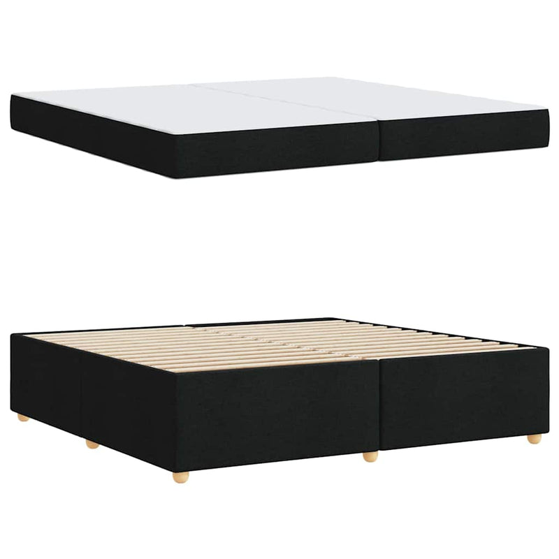 vidaXL Ágykeret matracmal Fekete 200 x 200 cm szövet